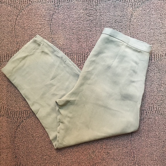 SAMUJI - Linen Wide Leg trouser Army Green, Small - Picture 6 of 7